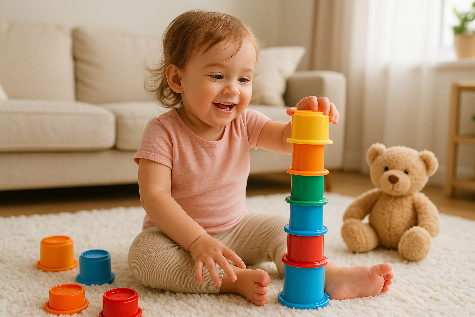 Toddler stacking and sorting toys