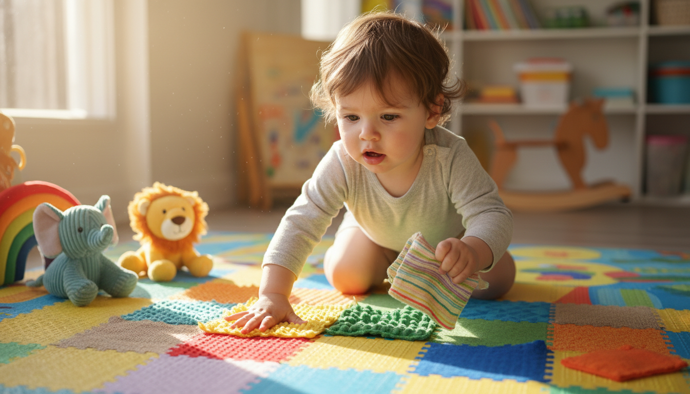 Why Sensory and Motor Skills Matter for Babies 0-6 Months bright colorful baby toy