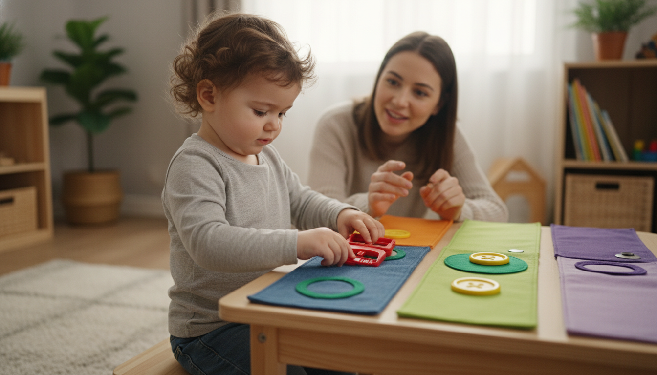 Why Target These Skills in Toddlers? Development play with buckles and buttons