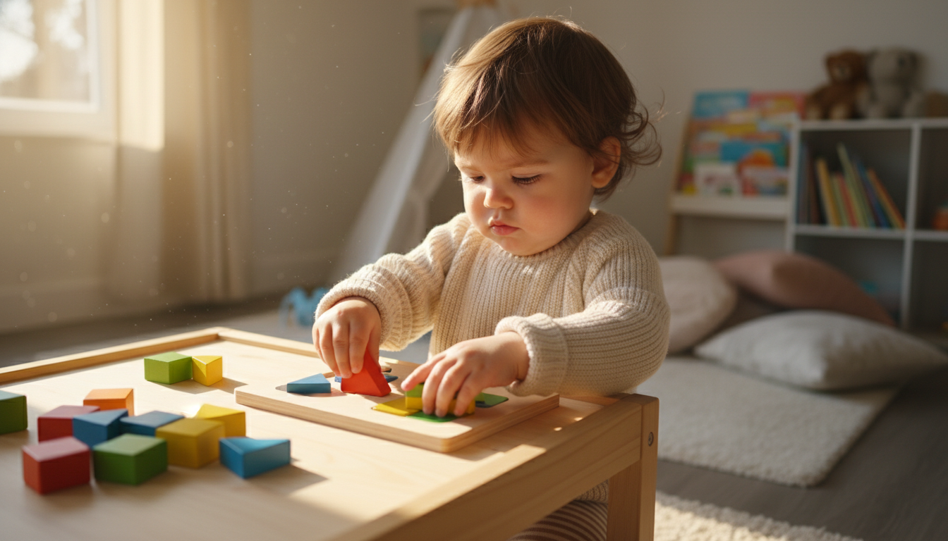Building Skills While Having Fun: The Power of Preschool Jigsaw Puzzles and Blocks – toddler playing with puzzle and blocks