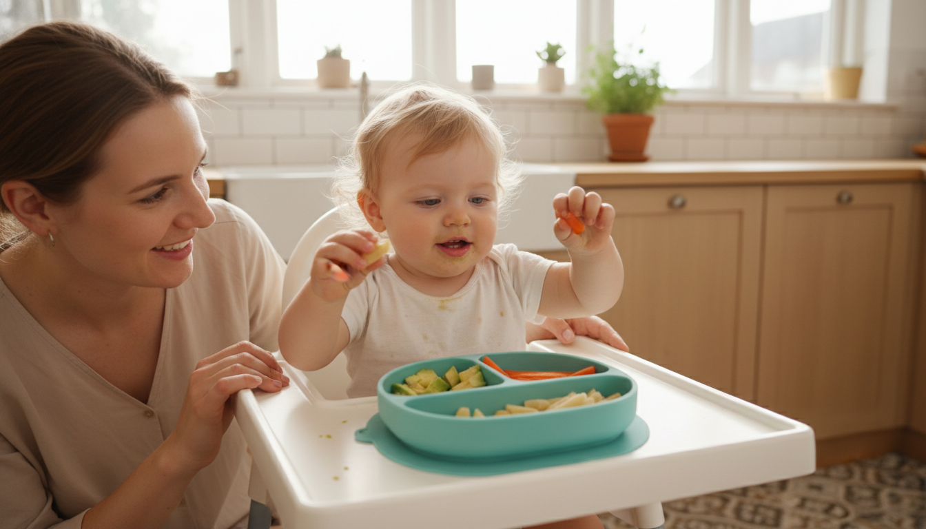 Why Stable, Mess-Free Dinnerware is a Must for Toddler Feeding – toddler focusing on eating independently