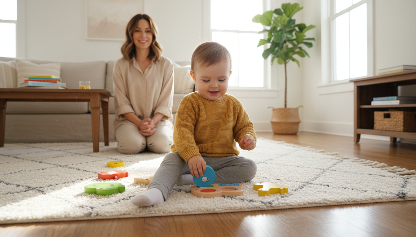 Key Development Benefits of Wooden Puzzles for Toddlers toddler exploring puzzle pieces
