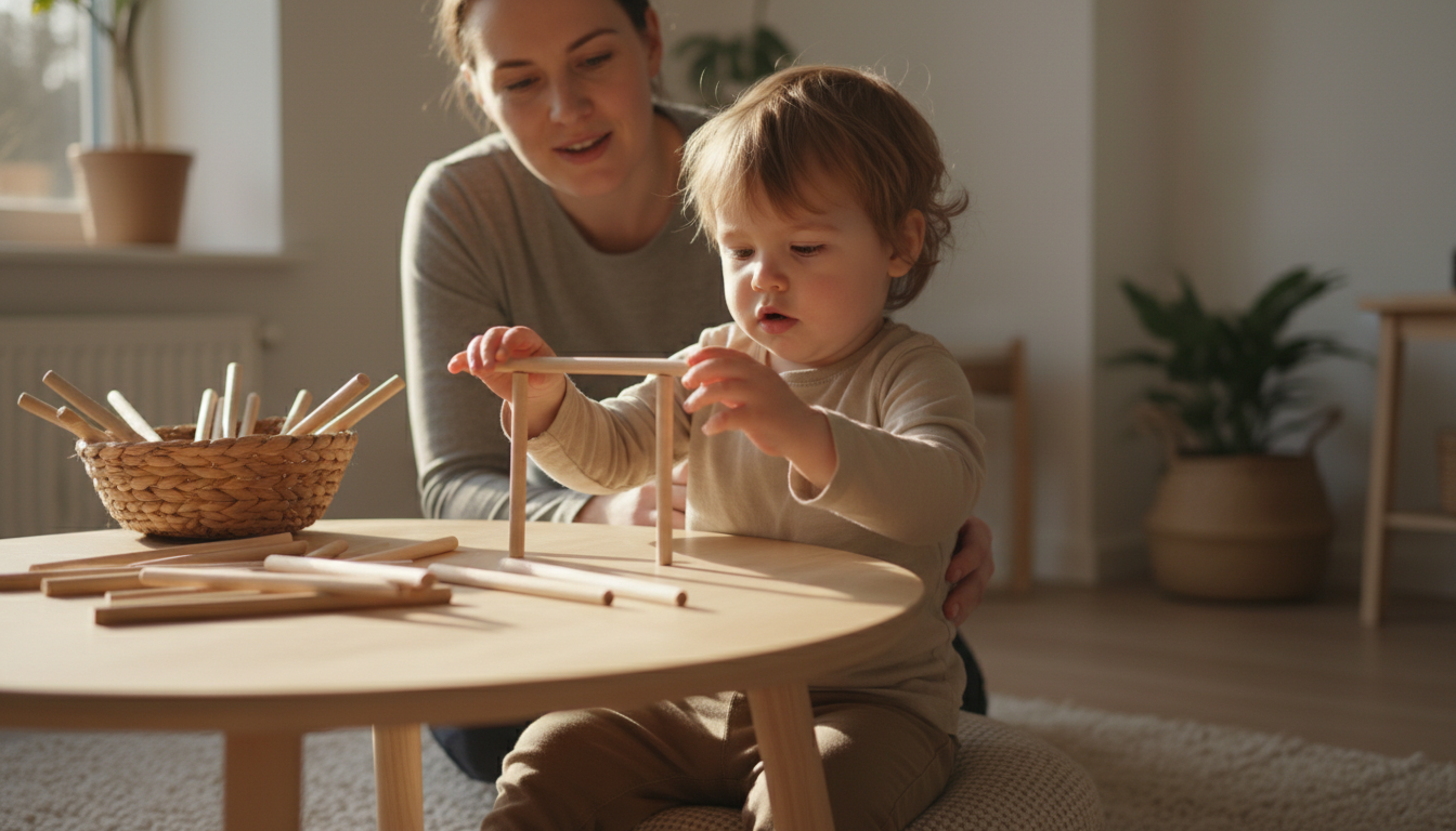 Developmental Benefits of Montessori Wooden Toys and Board Games colorful play setup