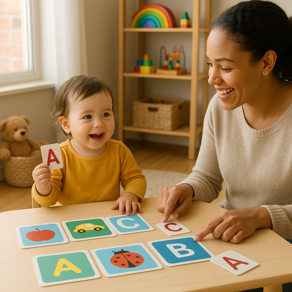 Key Developmental Gains from Educational Toys for Toddlers – toddler playing with letters
