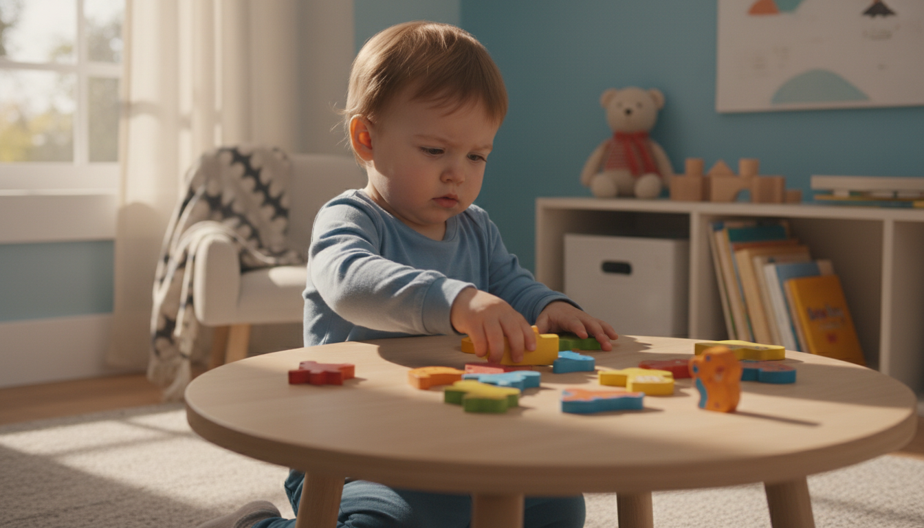 Spotlight Wooden Montessori Puzzles for Toddlers 4-Pack colorful and chunky puzzle pieces