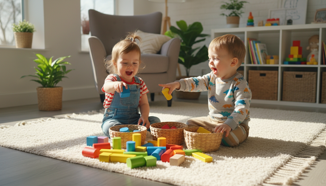 Montessori Wooden Board Game Learning in Full Swing colorful game pieces