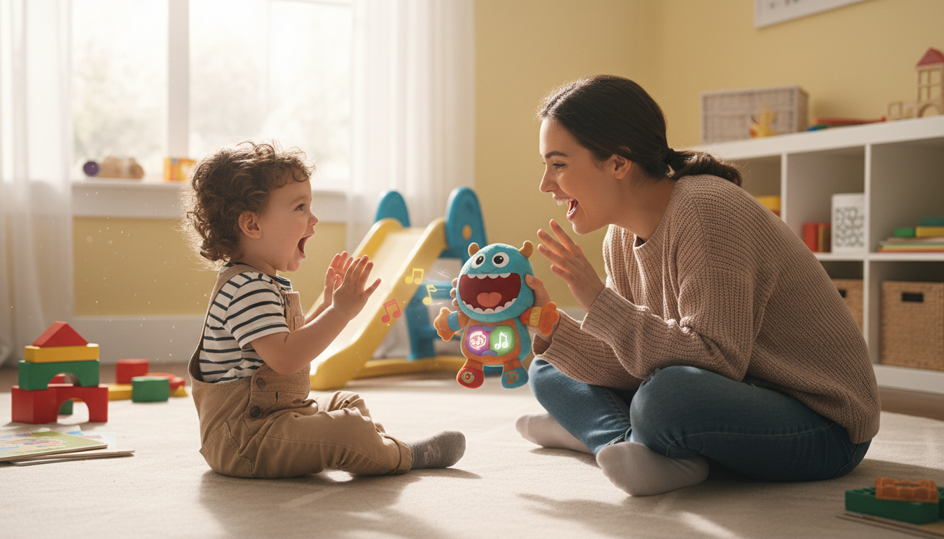 Spotlight on Melissa & Doug K’s Kids 2-in-1 Talking Ball toy modes and colors