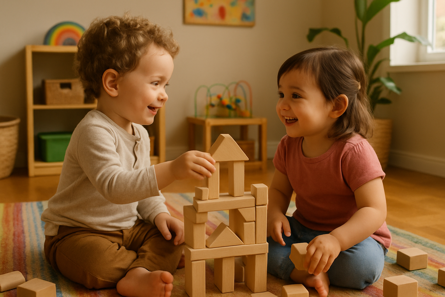 Developmental Benefits of Educational Wooden Toys: toddler building blocks