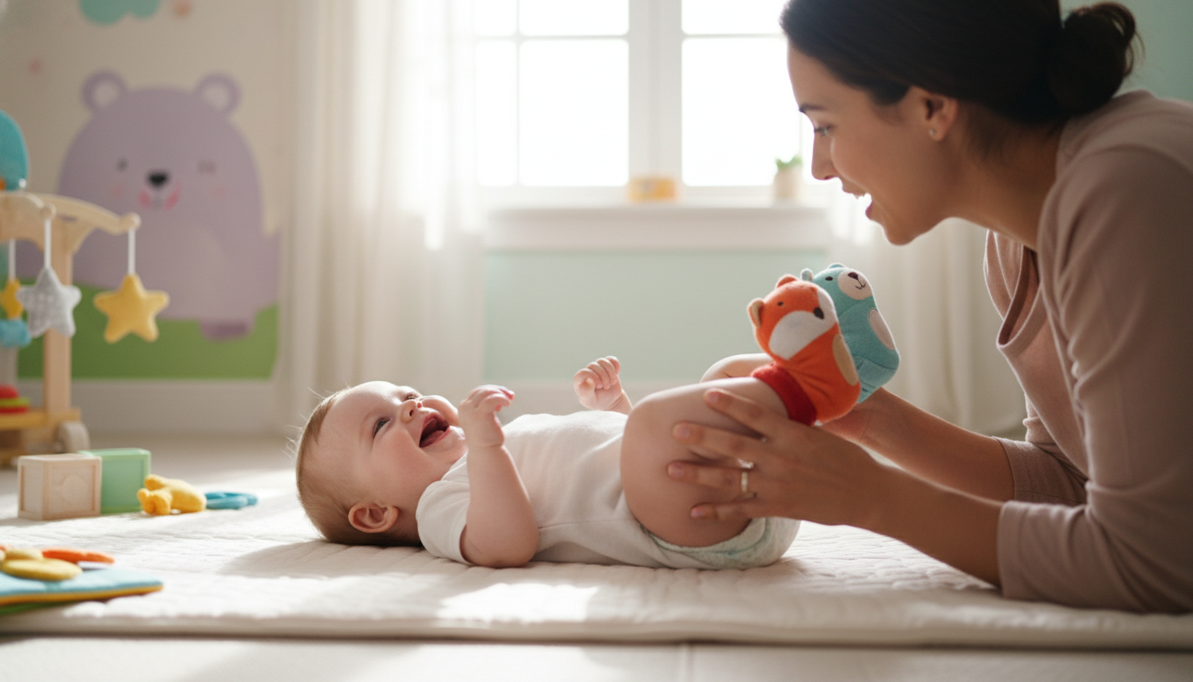 How Baby Wrist Rattle Socks and Foot Finders Support Development: baby grasping wrist rattle