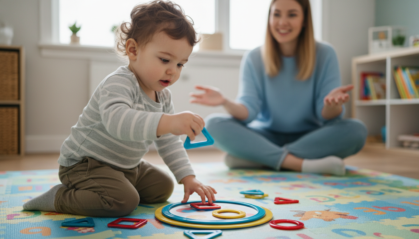 What Research Tells Us About Magnetic STEM Toys – toddler exploring magnetic pieces
