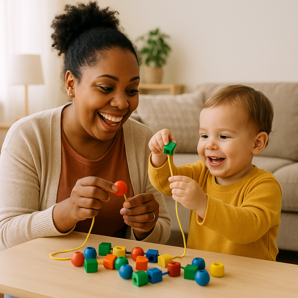 Melissa & Doug Primary Lacing Beads: A Standout Choice for Educational Play – colorful wooden beads with laces