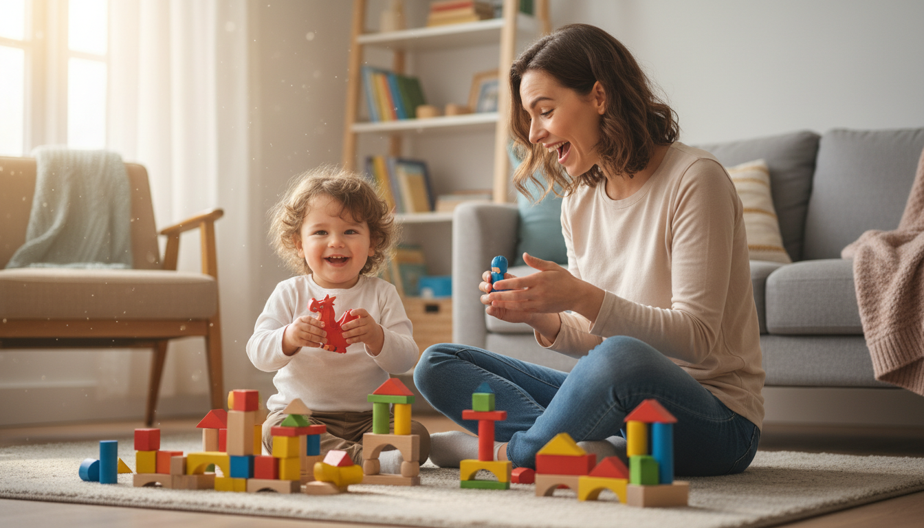 What Science Says About Learning Through Play – toddler interacting with puzzle pieces