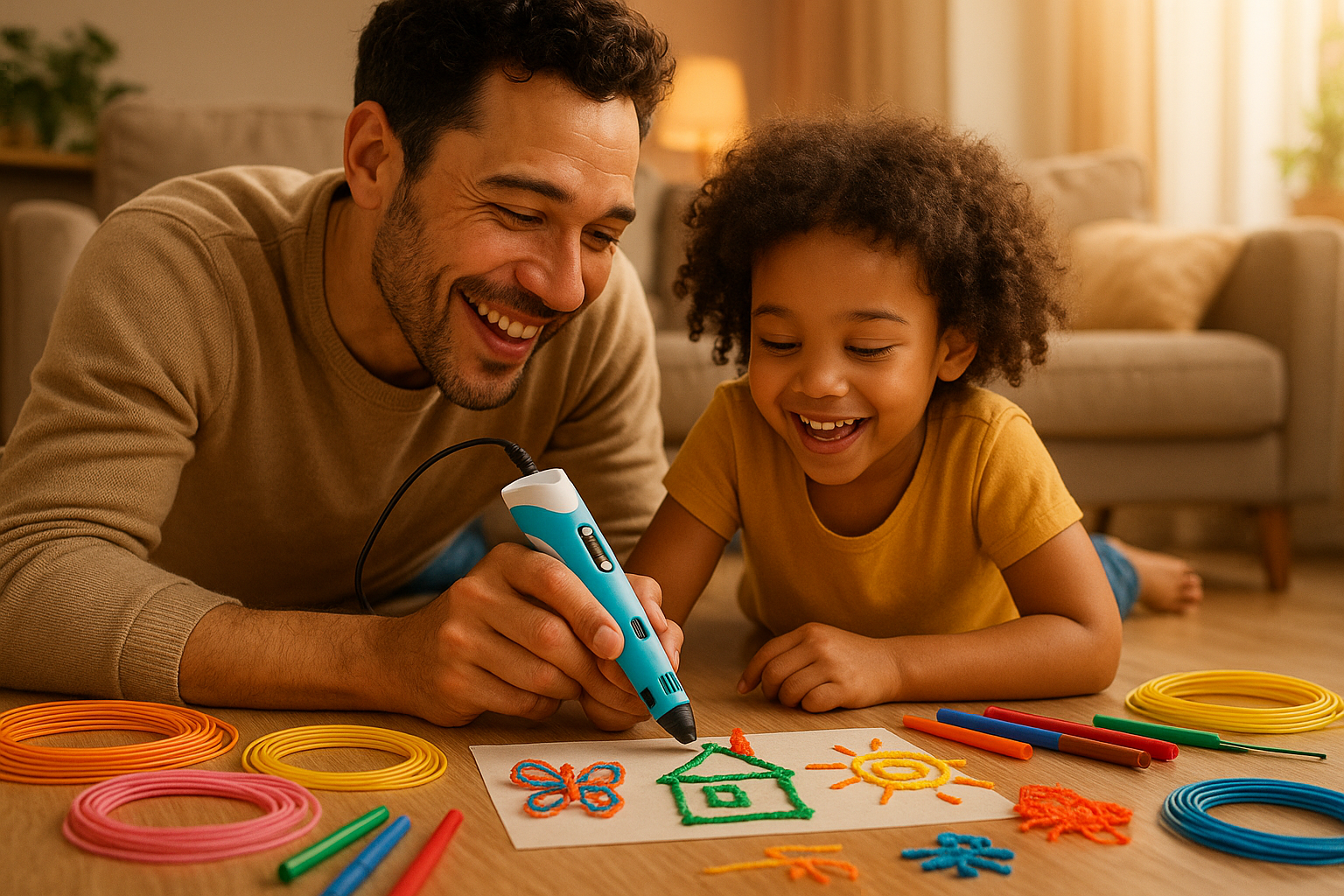 Tips to Make a 3D Printing Pen a Learning Favorite children and parents crafting