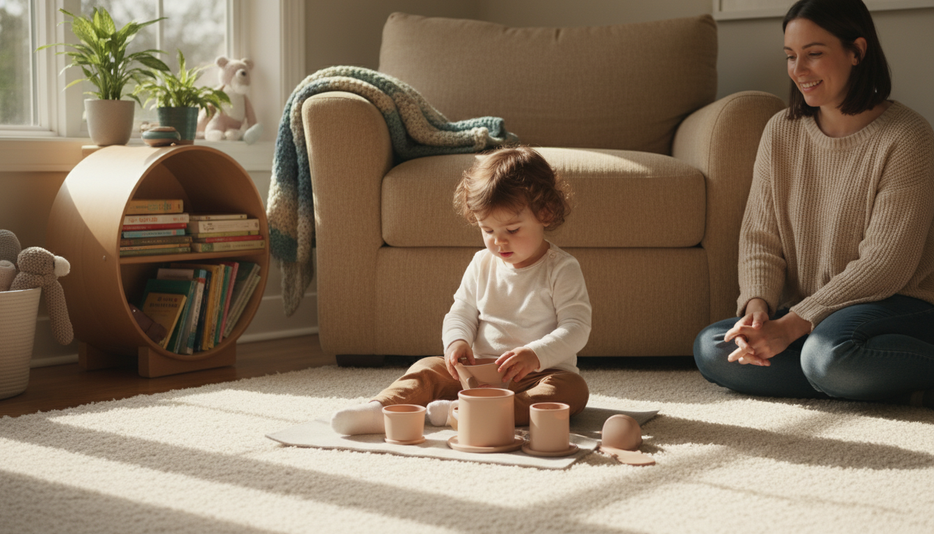 Tips for Parents: Picking and Using Montessori Busy Boards toddler playing with busy board