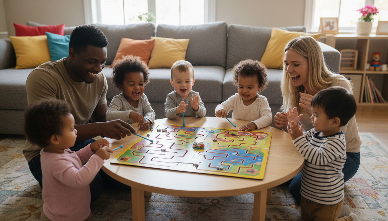 Expert Insights on Family Game Night and Brain Development – child focusing during game night