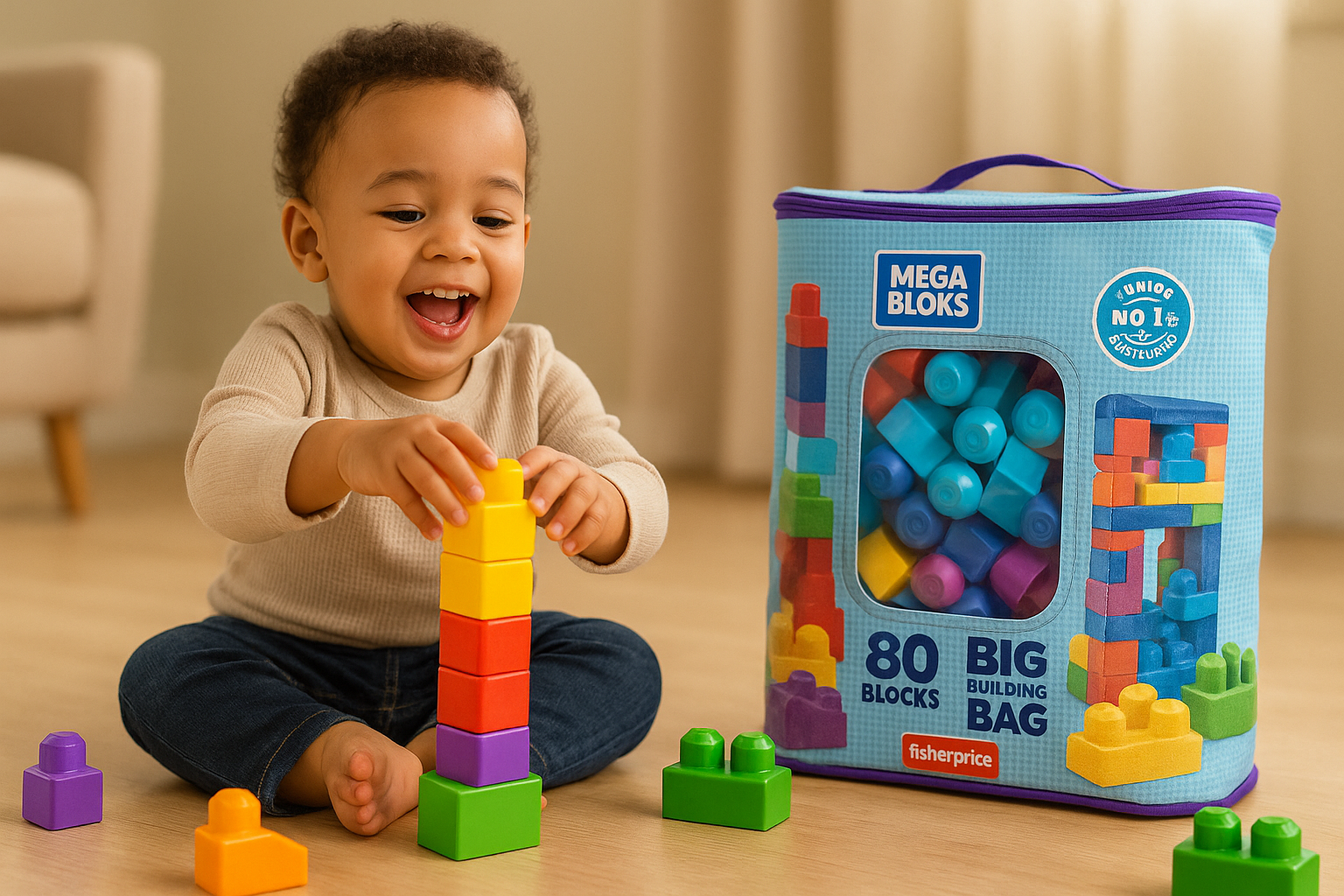 MEGA BLOKS First Builders 80-Piece Block Set